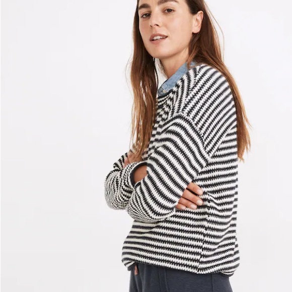Madewell Seagrove Pullover Sweater in Stripe - Picture 2 of 7